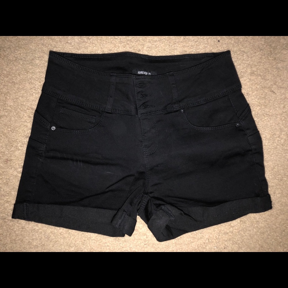 Black jean shorts